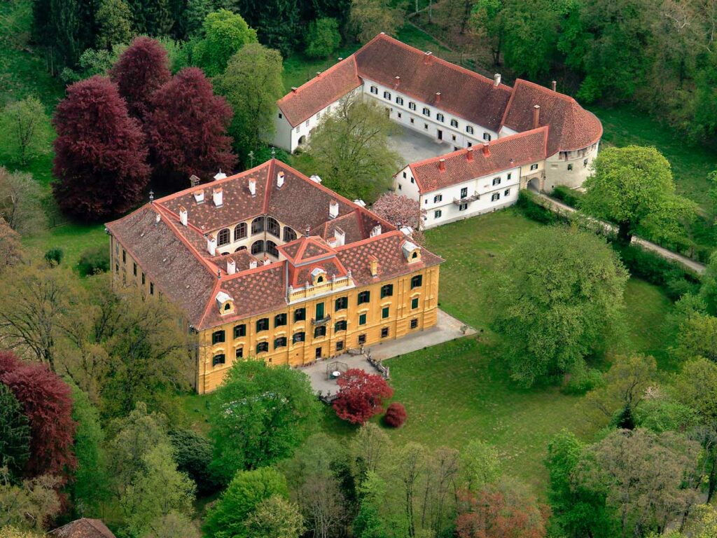 Schloss Neudau von oben